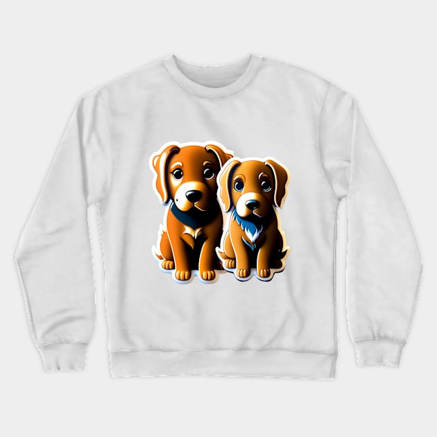 Two Pals: Inseparable Canine Best Friends Crewneck Sweatshirt by Athena's Mall